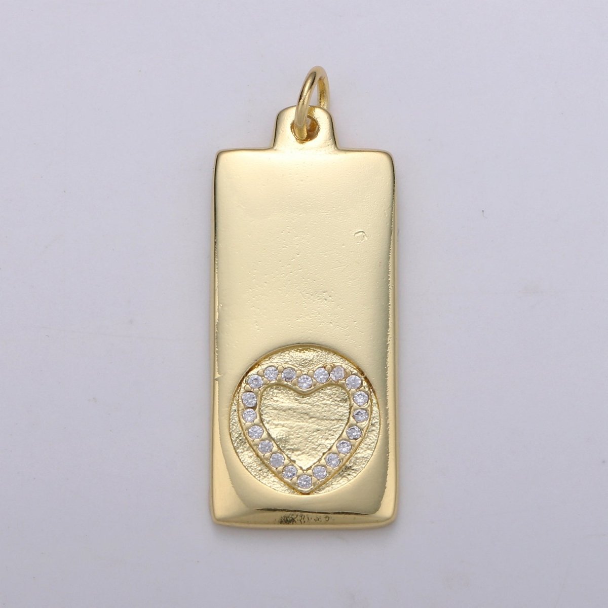 14k Gold Filled Cubic Zirconia Moon Star Butterfly Evil Eye Dog Tag Charm Celestial CZ Add-on Medallion Gold Filled CZ Pendant, Heart Cross D-835 TO D-842 - DLUXCA