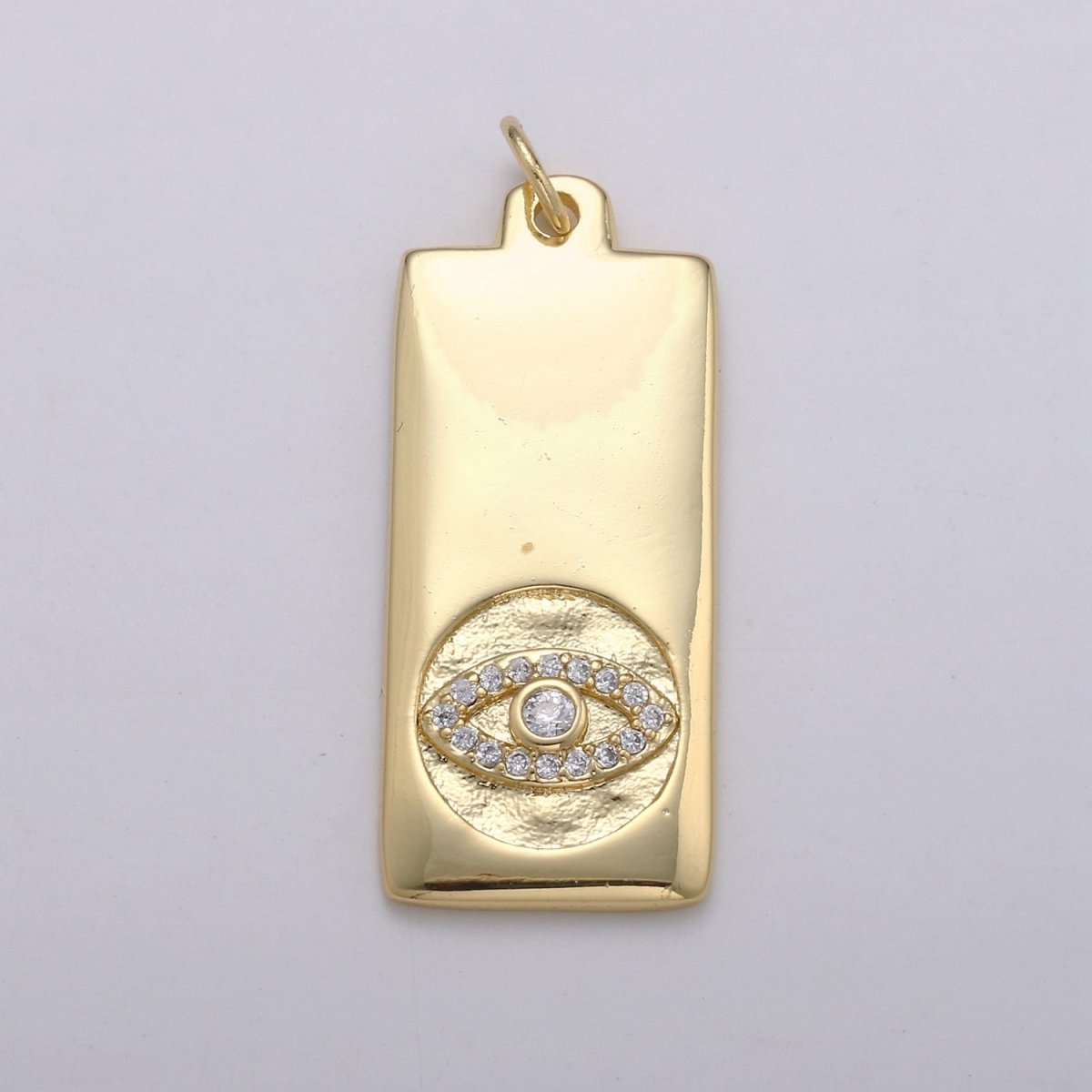 14k Gold Filled Cubic Zirconia Moon Star Butterfly Evil Eye Dog Tag Charm Celestial CZ Add-on Medallion Gold Filled CZ Pendant, Heart Cross D-835 TO D-842 - DLUXCA