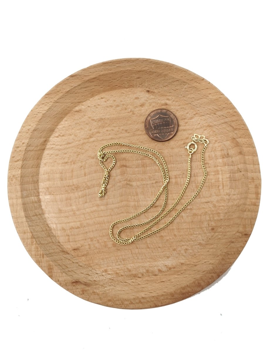 14K Gold Filled Curb Chain Necklace, 17.7 Inch Curb Finished Chain For Jewelry Making, Dainty 2mm Curb Necklace w/ Lobster Clasps | CN-560 Clearance Pricing - DLUXCA