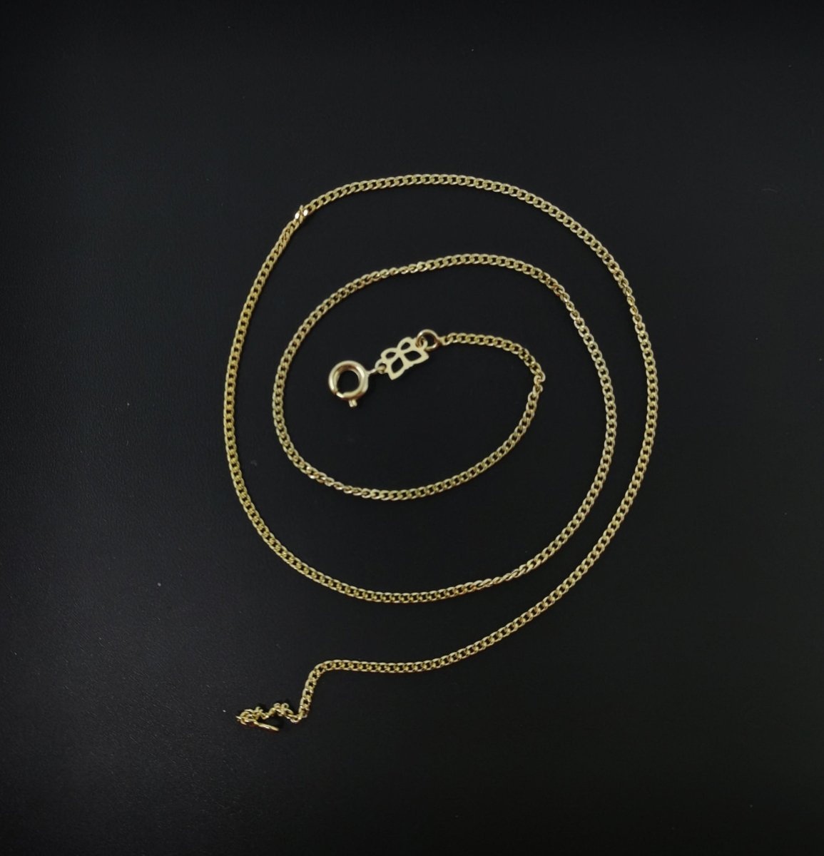 14K Gold Filled Curb Chain Necklace, 17.7 Inch Curb Finished Chain For Jewelry Making, Dainty 2mm Curb Necklace w/ Lobster Clasps | CN-560 Clearance Pricing - DLUXCA