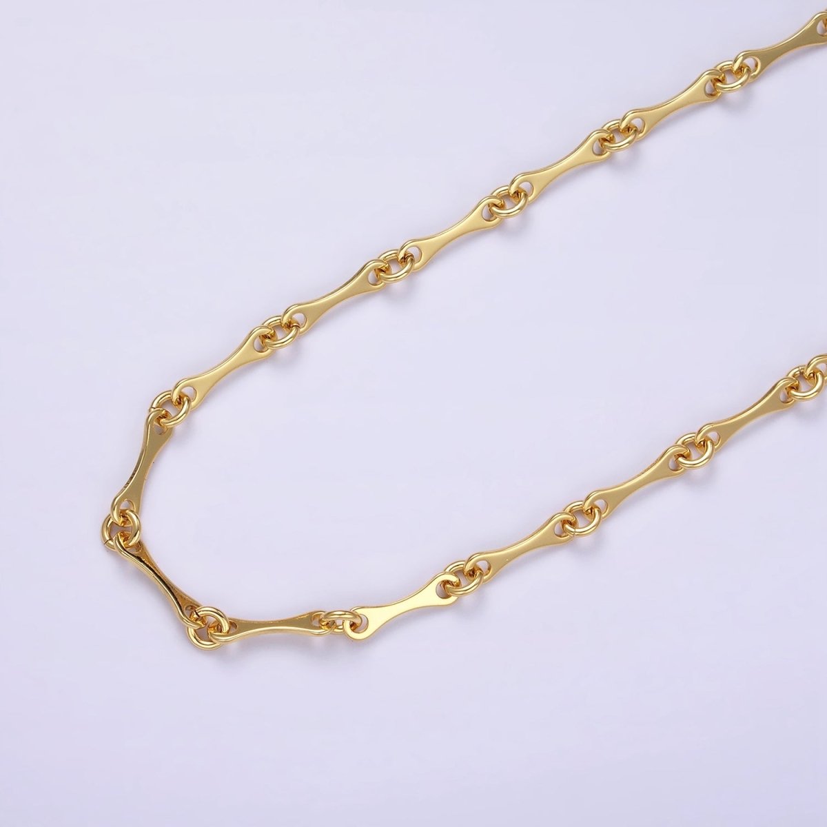 14K Gold Filled Curved Link Unfinished Chain for Jewelry Making | ROLL-1436 Clearance Pricing - DLUXCA