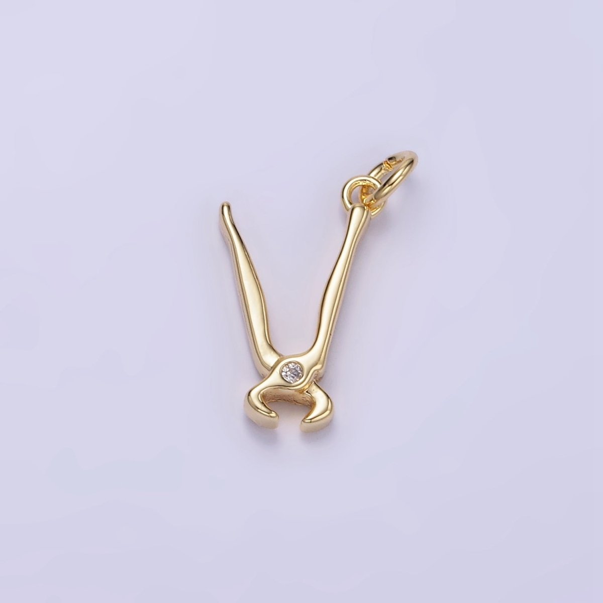 14K Gold Filled CZ Cutting Pliers Construction Tool Mini Charm | W559 - DLUXCA