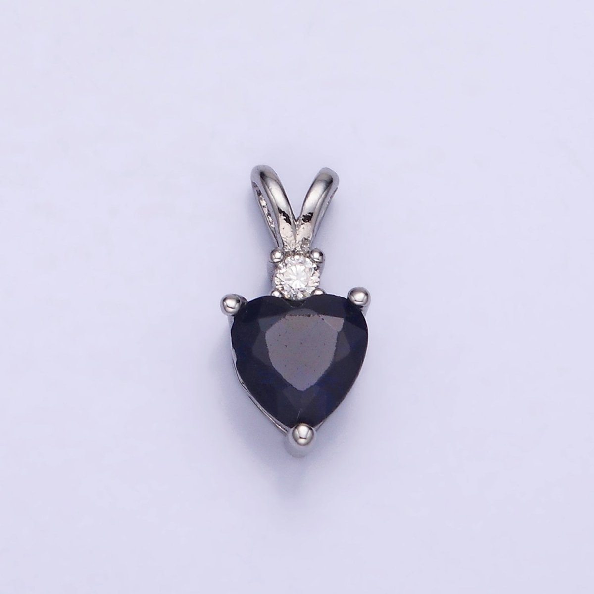 14K Gold Filled CZ Heart Birthstone Double Bail Pendant in Gold & Silver | AA1219 - AA1230 - DLUXCA