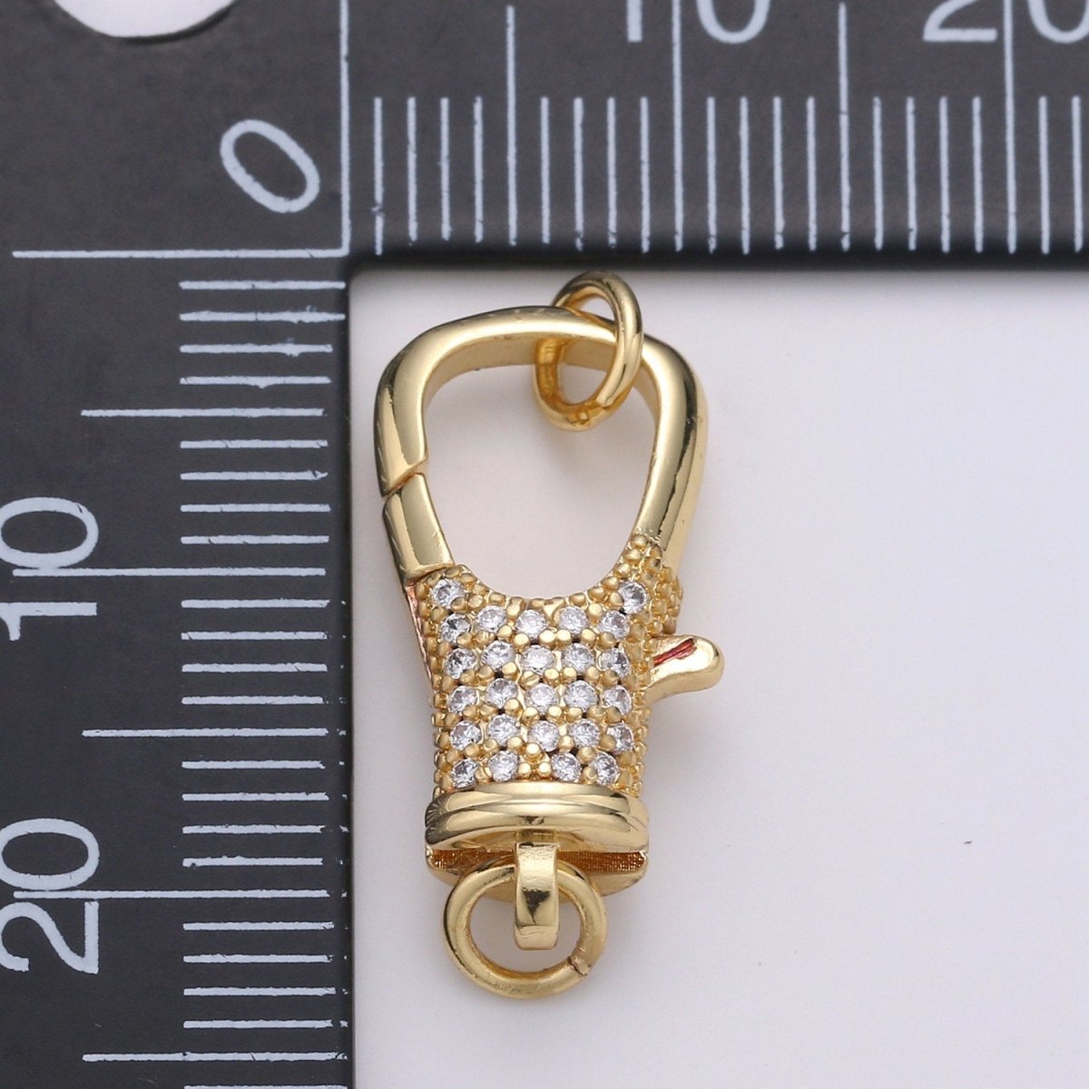 14k Gold Filled CZ Micro Pave Clasp Rectangle Lock Clasp, Interlock Micro pave Clasp Fastener for Bracelet Necklace Clear Pink Black Purple K-116 - DLUXCA