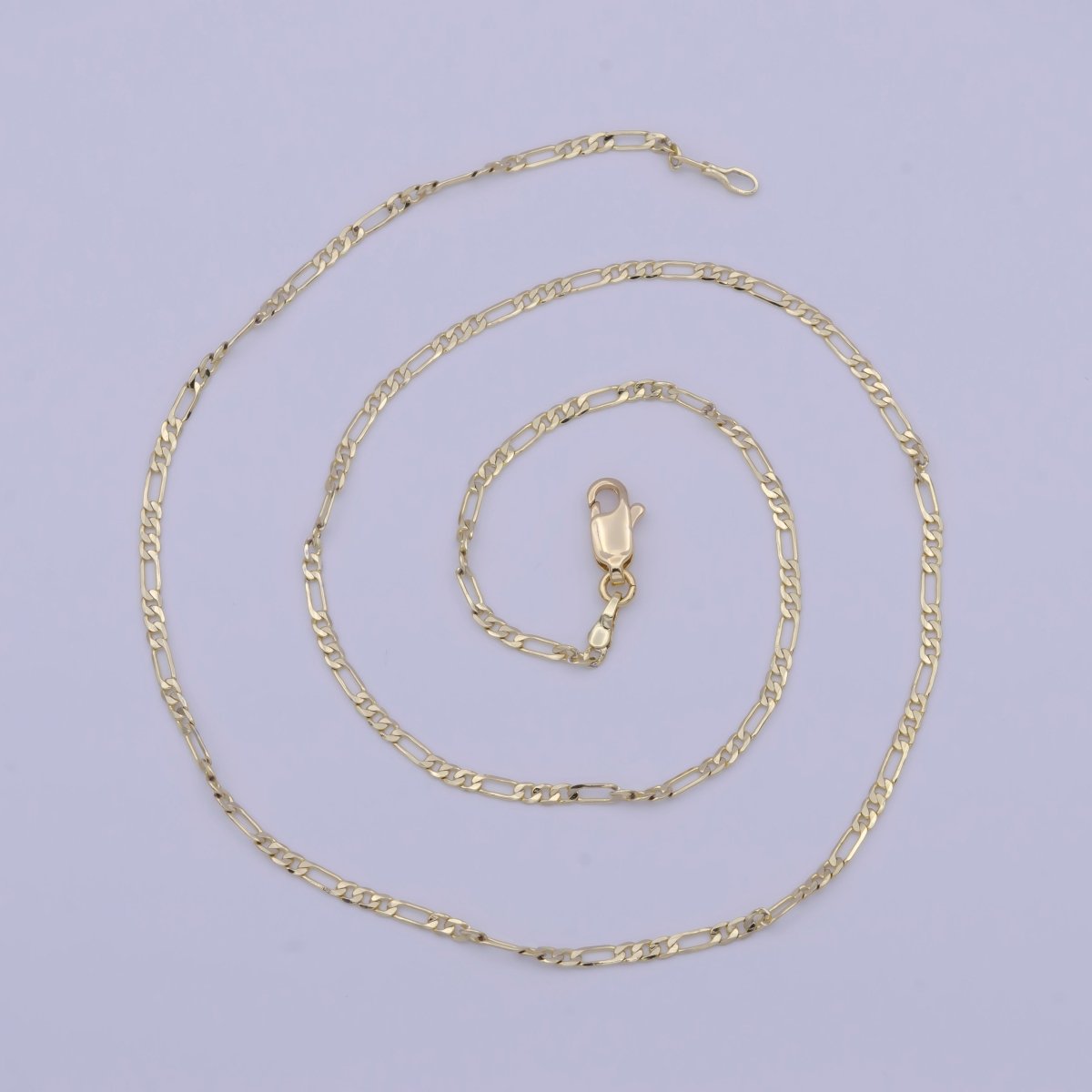 14K Gold Filled Dainty Figaro Chain Minimalist Necklace, Unisex Figaro Chain Necklace 1.9mm Width Ready to Wear | WA-1117 WA-1154 WA-1157 Clearance Pricing - DLUXCA