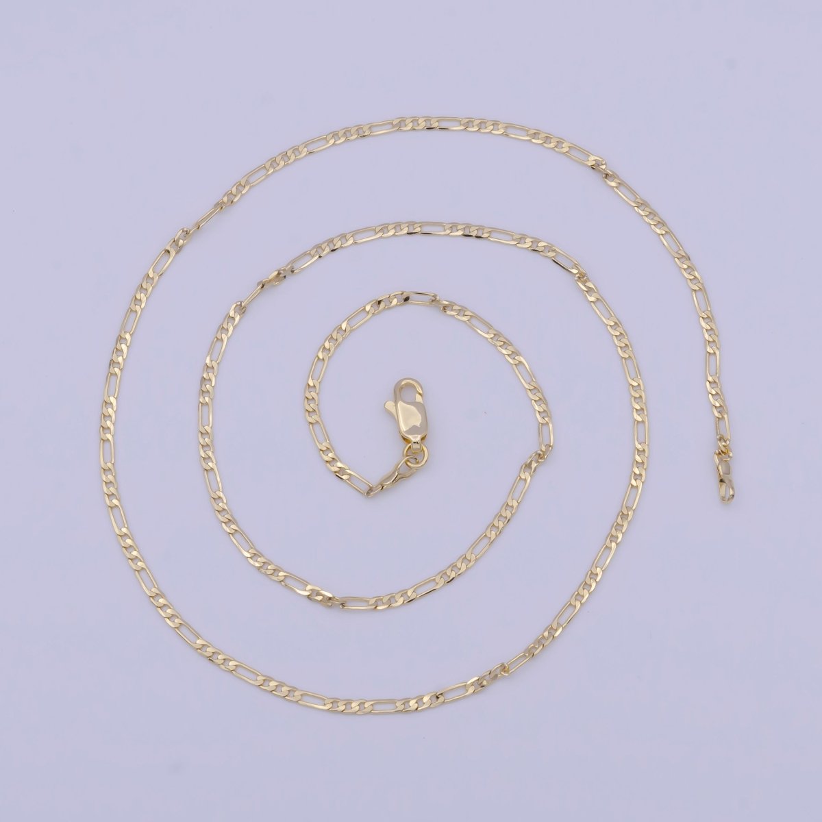 14K Gold Filled Dainty Figaro Chain Minimalist Necklace, Unisex Figaro Chain Necklace 1.9mm Width Ready to Wear | WA-1117 WA-1154 WA-1157 Clearance Pricing - DLUXCA