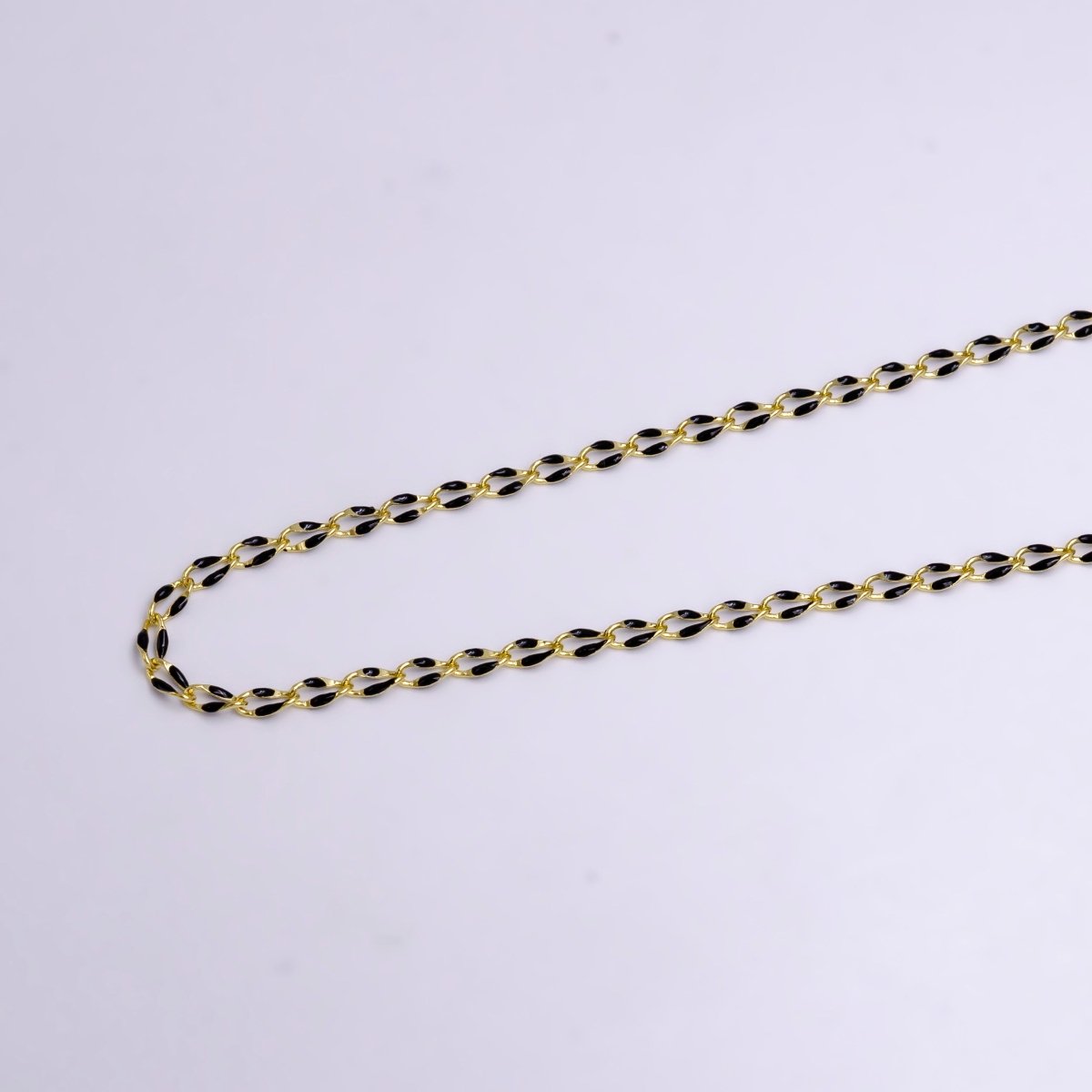 14k Gold Filled Dainty Gold Oval Cable Link Chain Neon Enamel Chain by Yard, Unfinished Chain For Jewelry Supply | ROLL-598 to ROLL-608 ROLL-1075 ROLL-1405 - DLUXCA