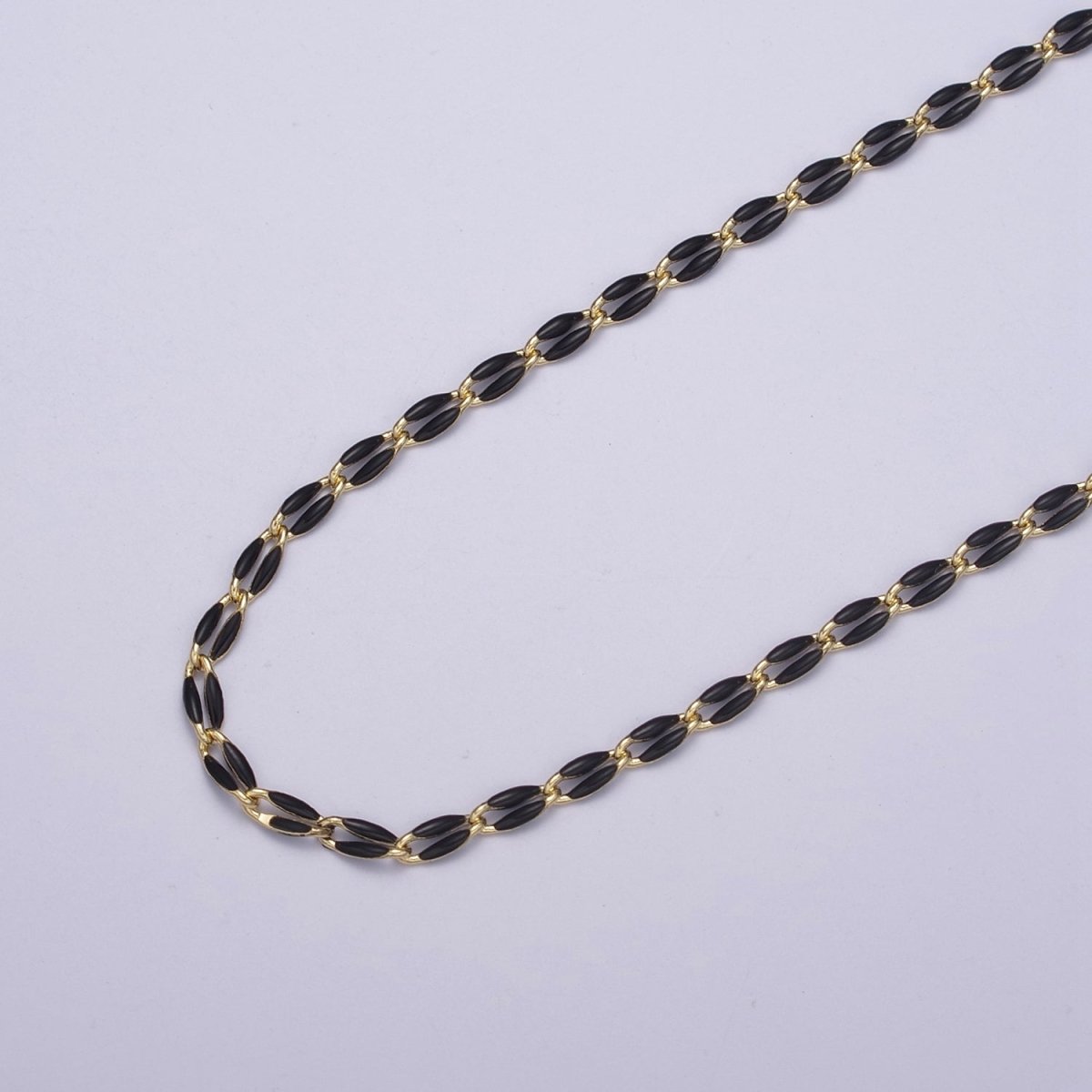 14k Gold Filled Dainty Gold Oval Cable Link Chain Neon Enamel Chain by Yard, Unfinished Chain For Jewelry Supply | ROLL-598 to ROLL-608 ROLL-1075 ROLL-1405 - DLUXCA