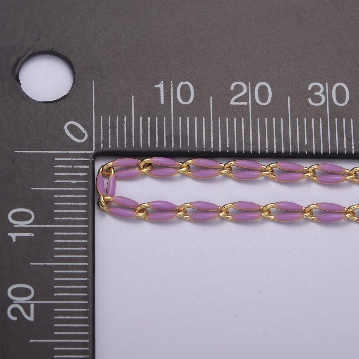 14k Gold Filled Dainty Gold Oval Cable Link Chain Neon Enamel Chain by Yard, Unfinished Chain For Jewelry Supply | ROLL-598 to ROLL-608 ROLL-1075 ROLL-1405 - DLUXCA
