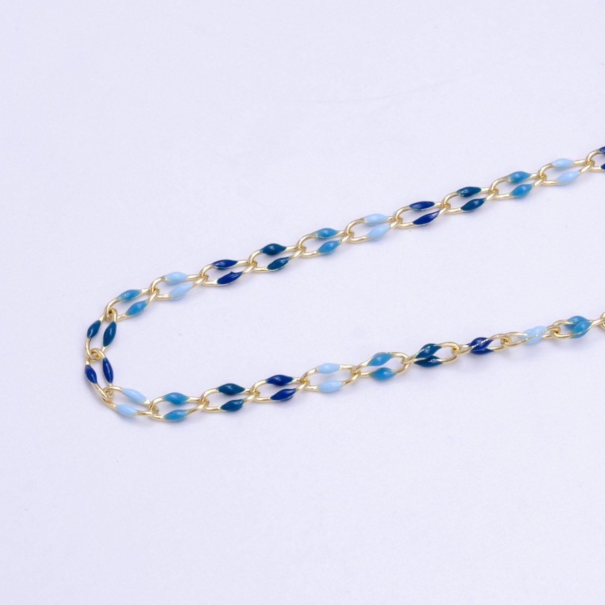 14k Gold Filled Dainty Gold Oval Cable Link Chain Neon Enamel Chain by Yard, Unfinished Chain For Jewelry Supply | ROLL-598 to ROLL-608 ROLL-1075 ROLL-1405 - DLUXCA