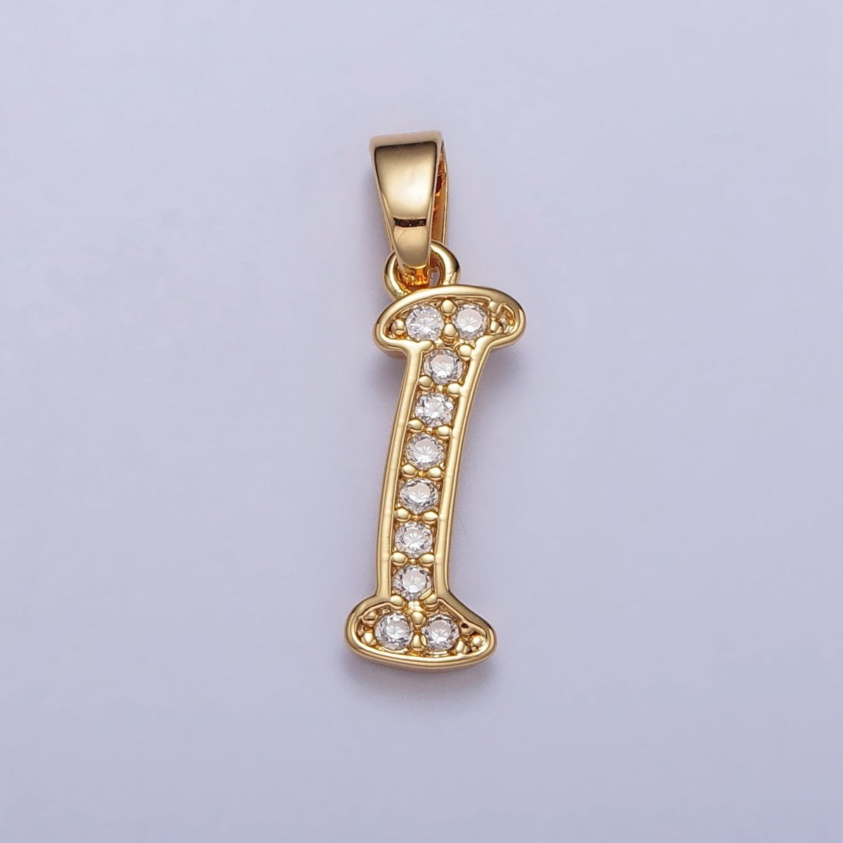 14K Gold Filled Dainty Initial Letter Script A-Z Micro Paved CZ Personalized Pendant | AA117 - AA142 - DLUXCA