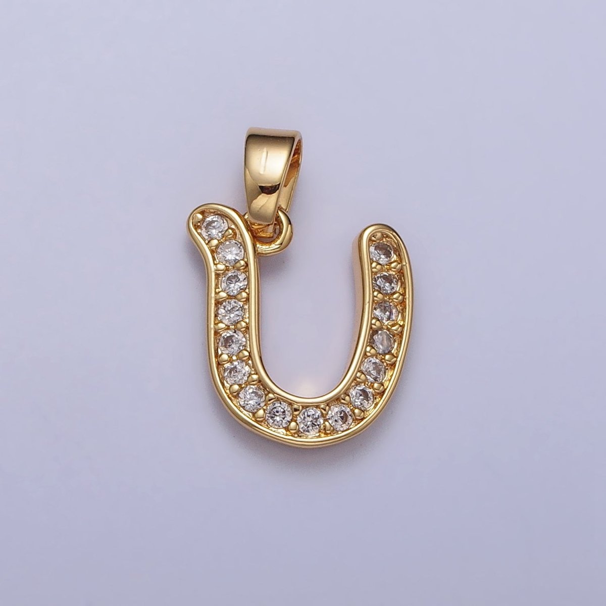 14K Gold Filled Dainty Initial Letter Script A-Z Micro Paved CZ Personalized Pendant | AA117 - AA142 - DLUXCA