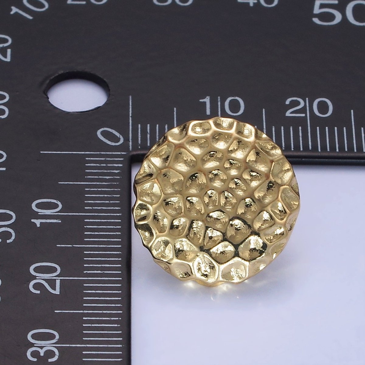 14K Gold Filled Dented Round Stud Earrings in Gold & Silver | AB1292 AB1293 - DLUXCA