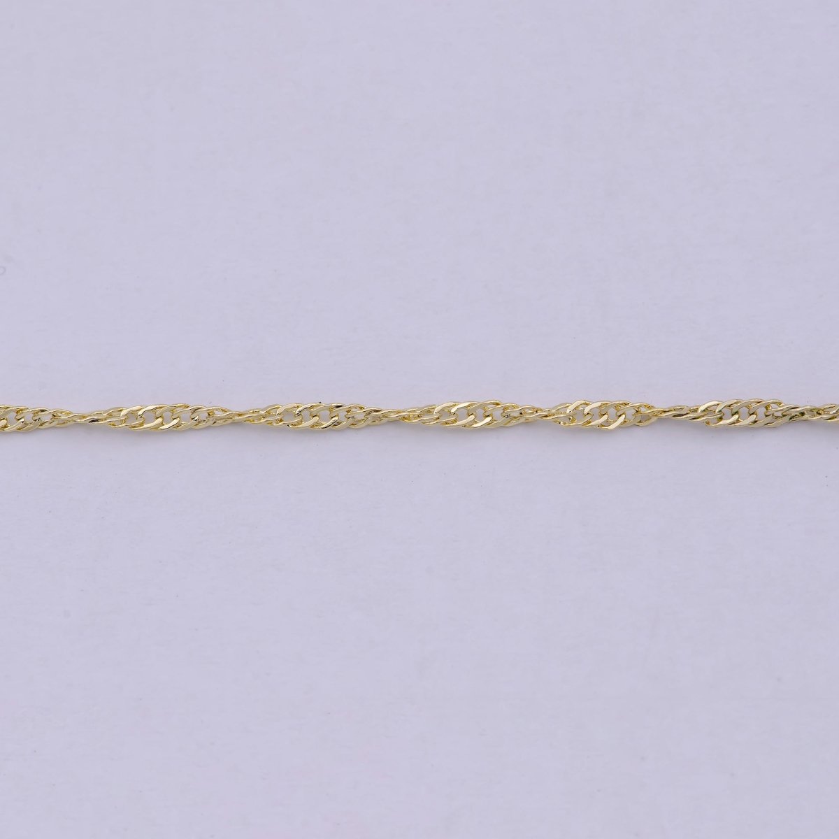 14K Gold Filled Diamond Cut Singapore Chain Necklace 1.4mm Thin Dainty Chain, Gold Layer Chain | WA-541 Clearance Pricing - DLUXCA