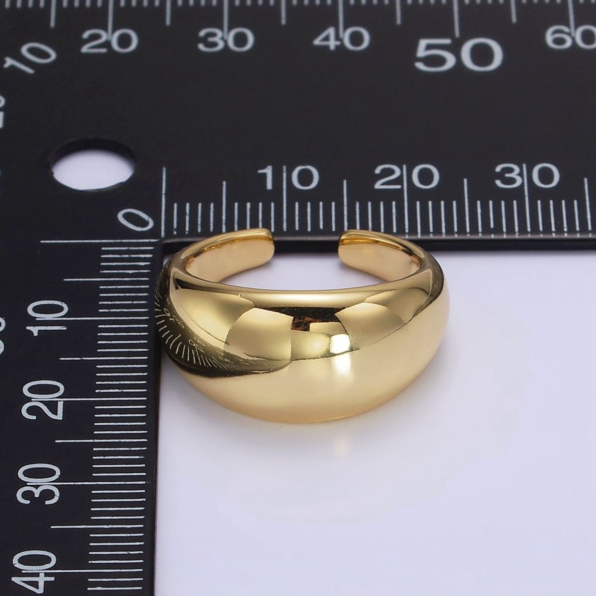14K Gold Filled Dome Minimalist Band Statement Ring | O-572 - DLUXCA