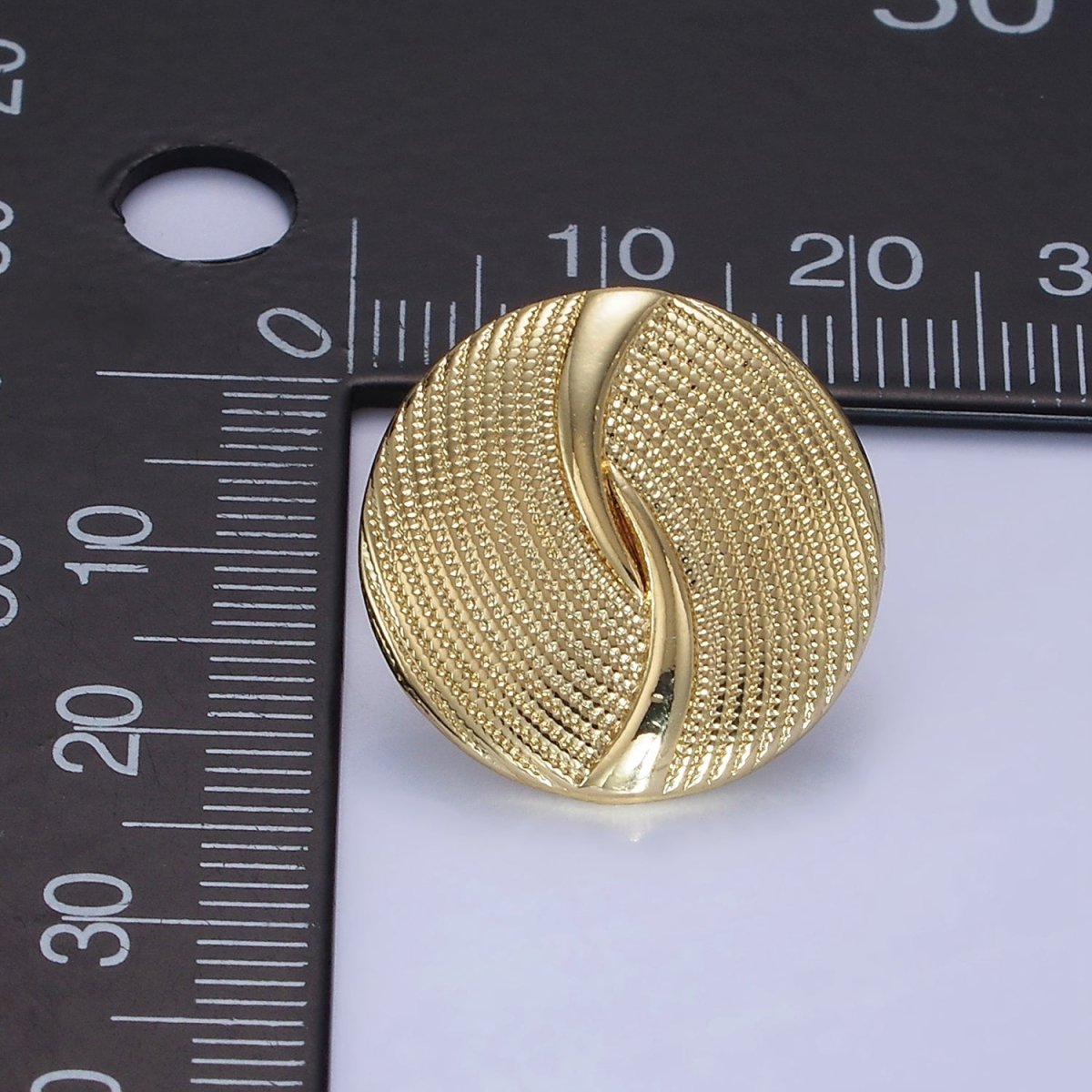 14K Gold Filled Dotted Band Round Stud Earrings in Gold & Silver | AB1290 AB1291 - DLUXCA