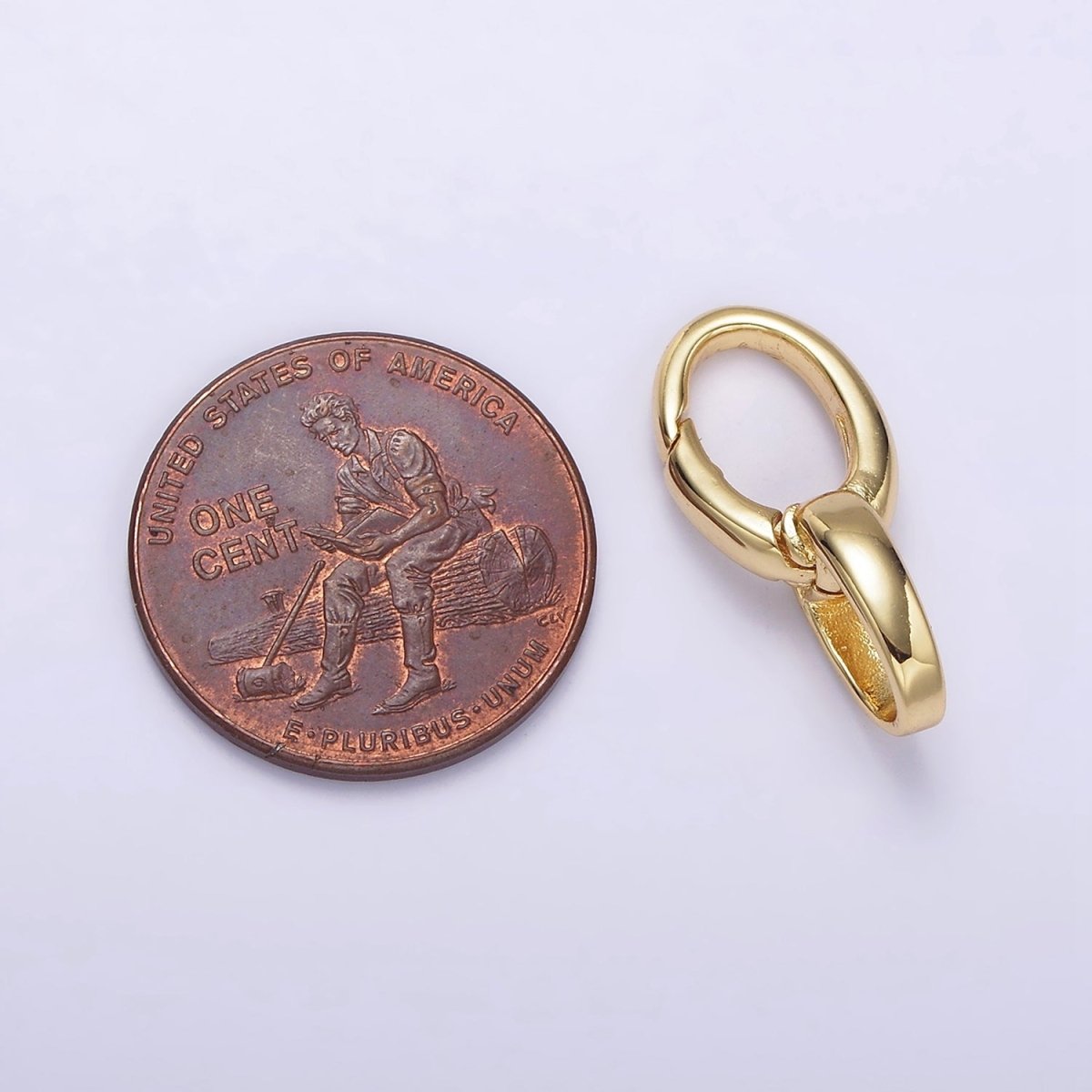 14K Gold Filled Double Oval Push Spring Gate Jewelry Making Supply in Gold & Silver | Z-468 Z-469 - DLUXCA