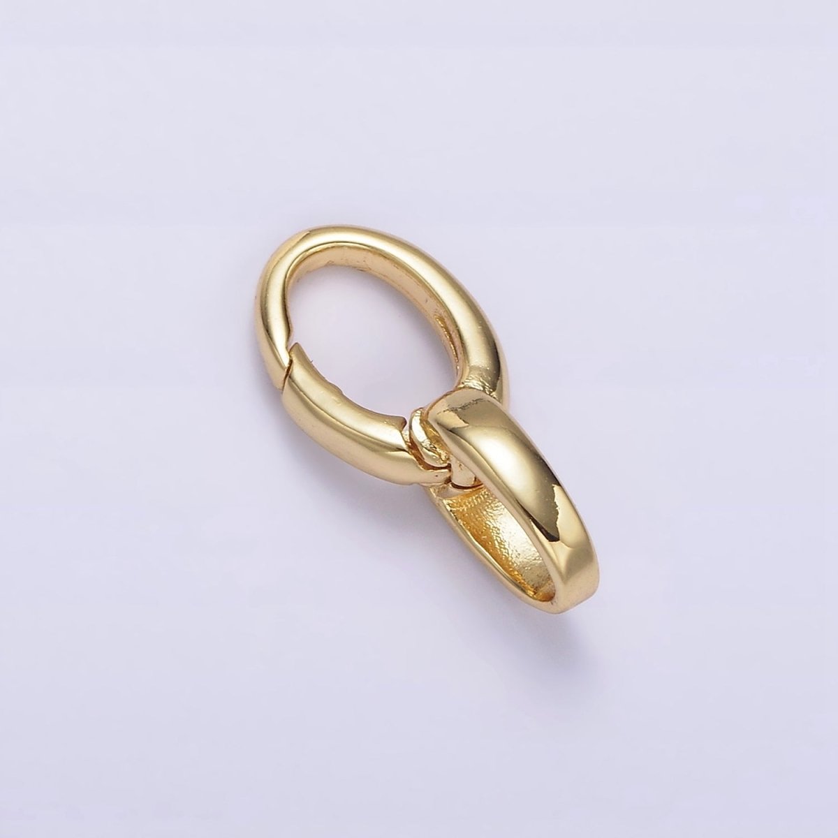 14K Gold Filled Double Oval Push Spring Gate Jewelry Making Supply in Gold & Silver | Z-468 Z-469 - DLUXCA