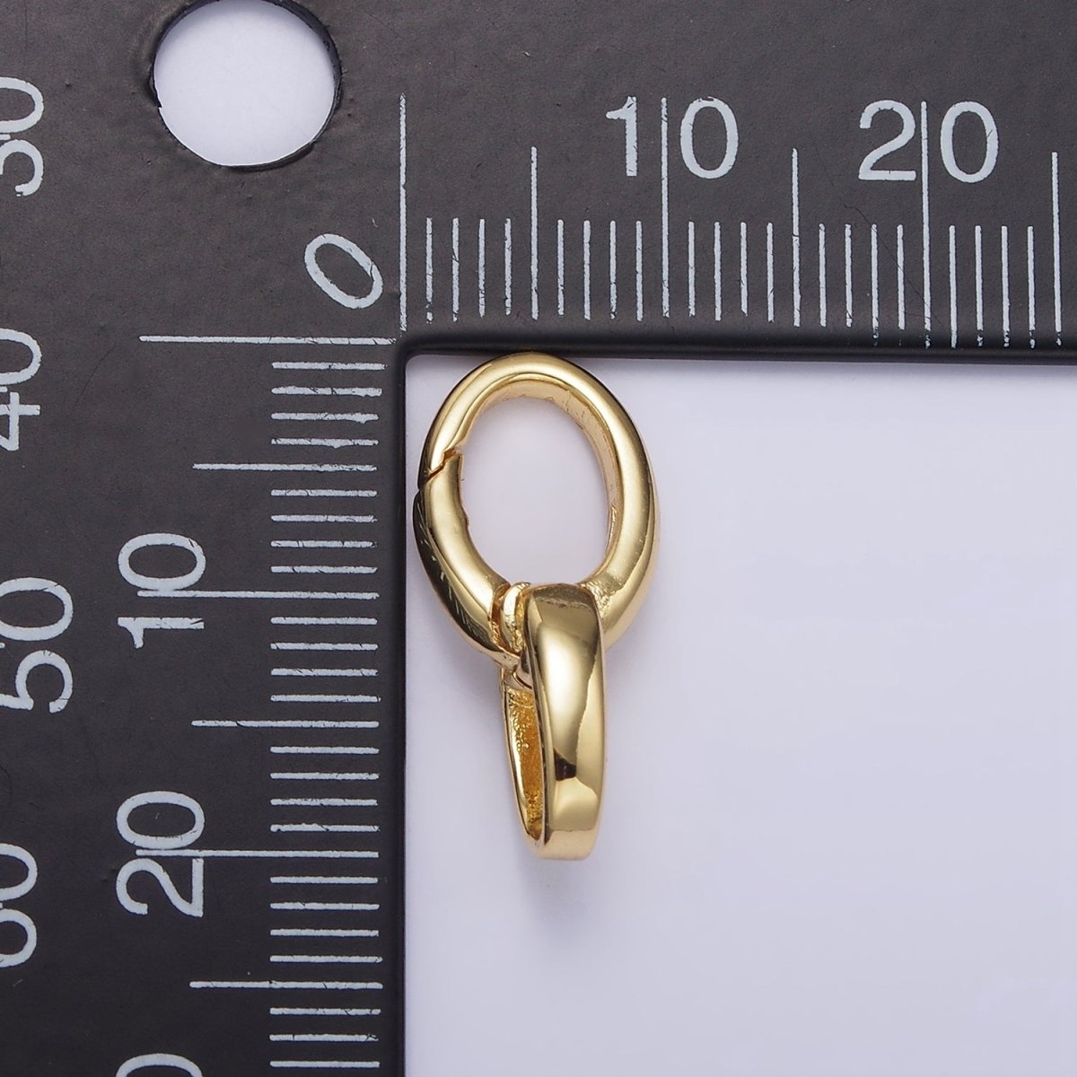 14K Gold Filled Double Oval Push Spring Gate Jewelry Making Supply in Gold & Silver | Z-468 Z-469 - DLUXCA