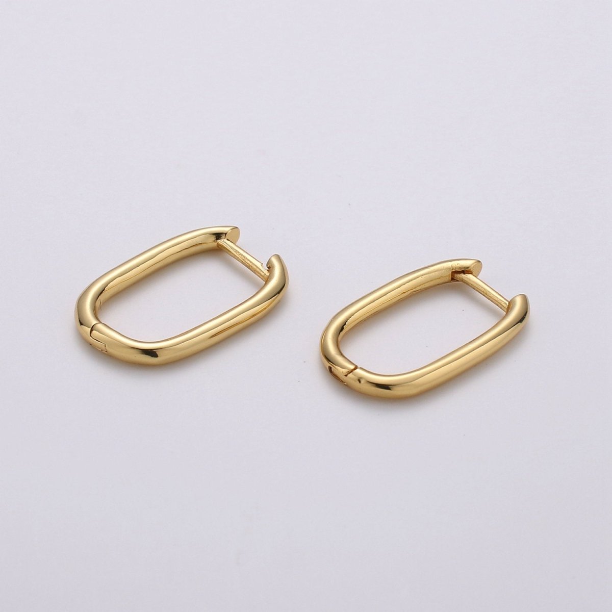 14k Gold Filled Earings / Sterling Silver Thick Earings / Bold rectangle hoop earings / minimalist earings gift for her P-040~P-042 - DLUXCA
