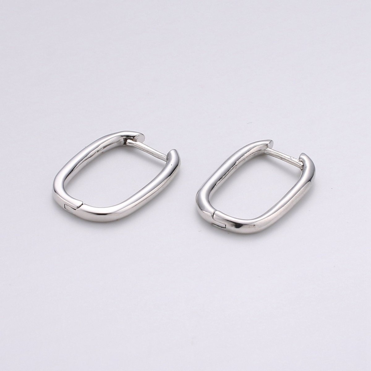 14k Gold Filled Earings / Sterling Silver Thick Earings / Bold rectangle hoop earings / minimalist earings gift for her P-040~P-042 - DLUXCA