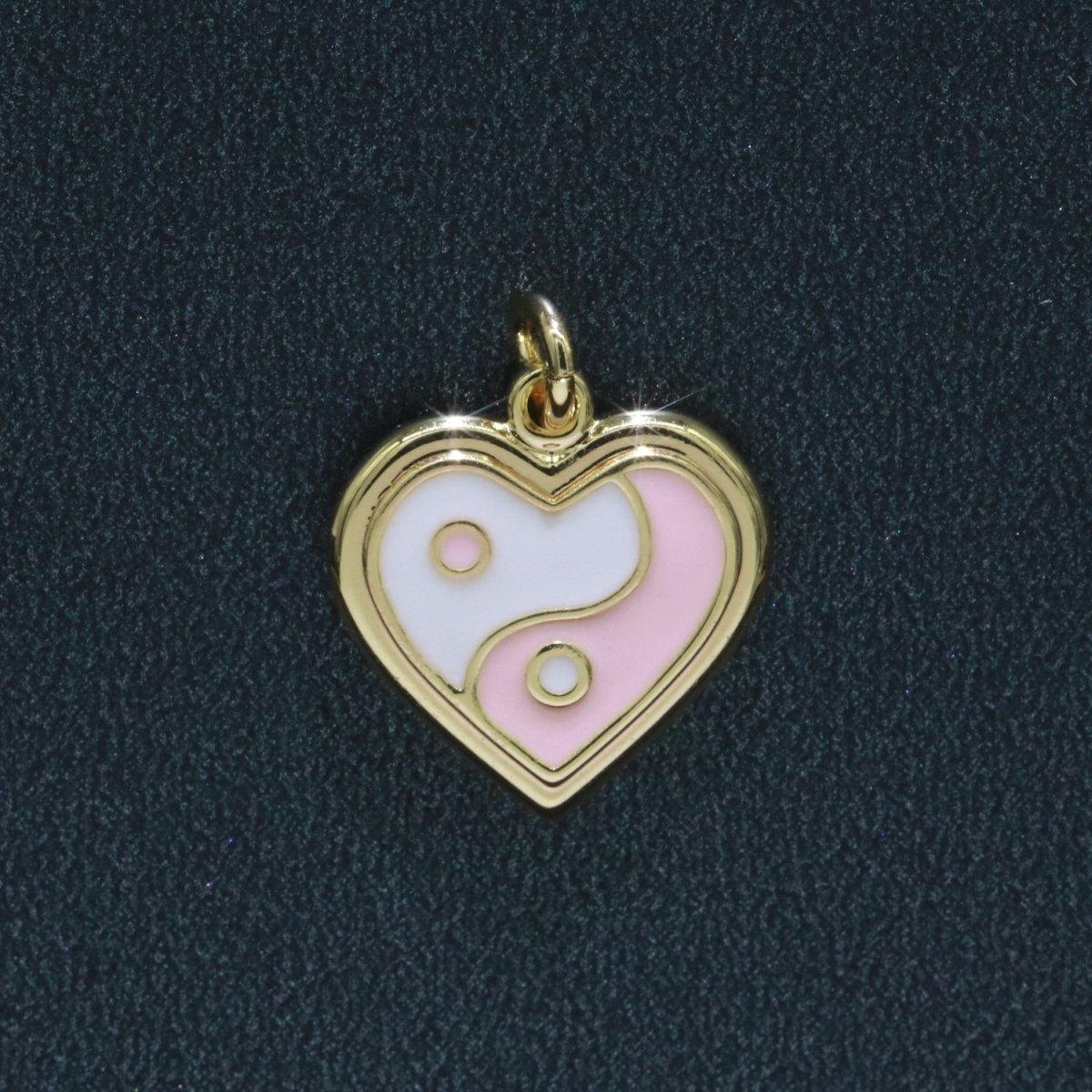 14K Gold Filled Enamel Y2K Jewelry Colorful Enamel Yin yang Charm Heart Pendant E-878 E-879 E-880 - DLUXCA