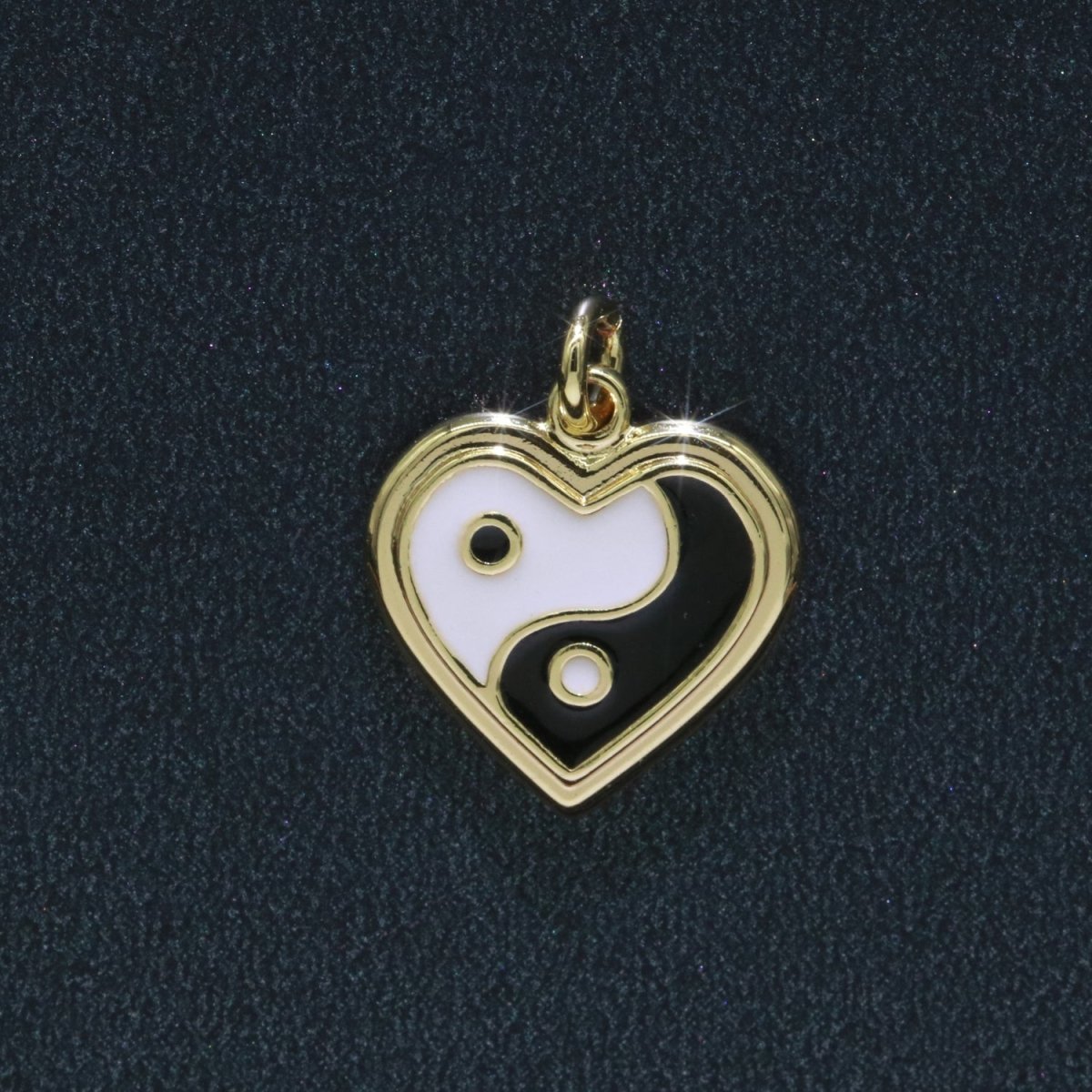 14K Gold Filled Enamel Y2K Jewelry Colorful Enamel Yin yang Charm Heart Pendant E-878 E-879 E-880 - DLUXCA