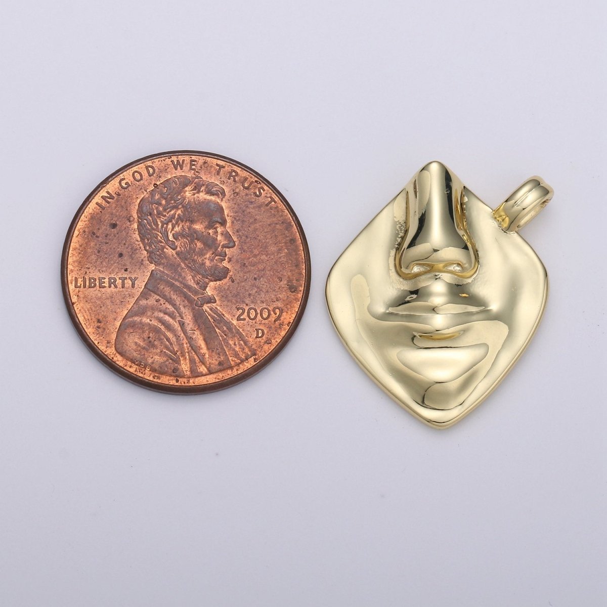 14k Gold Filled Face Charm Necklace pendants, Silhouette Charms Cameo Pendant Abstract Face Medallion Charm for Necklace Supply I-867 - DLUXCA