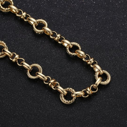 14k Gold Filled Fancy Chain by Yard, Link Cable Double Eternity Chain Wholesale bulk Chain Jewelry Making | ROLL-307 Clearance Pricing - DLUXCA