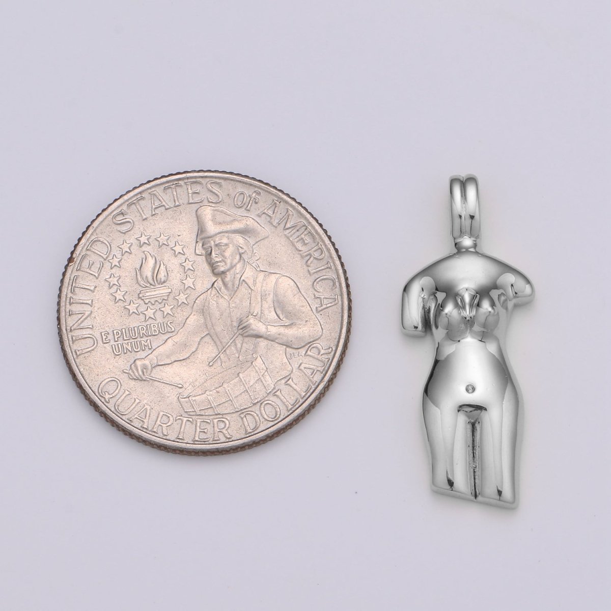 14k Gold Filled Female Body Pendant // Girl Power Charm // Female Empowerment Necklace Charm La Femme Necklace Charm // Feminist Jewelry I-868 X-489 - DLUXCA