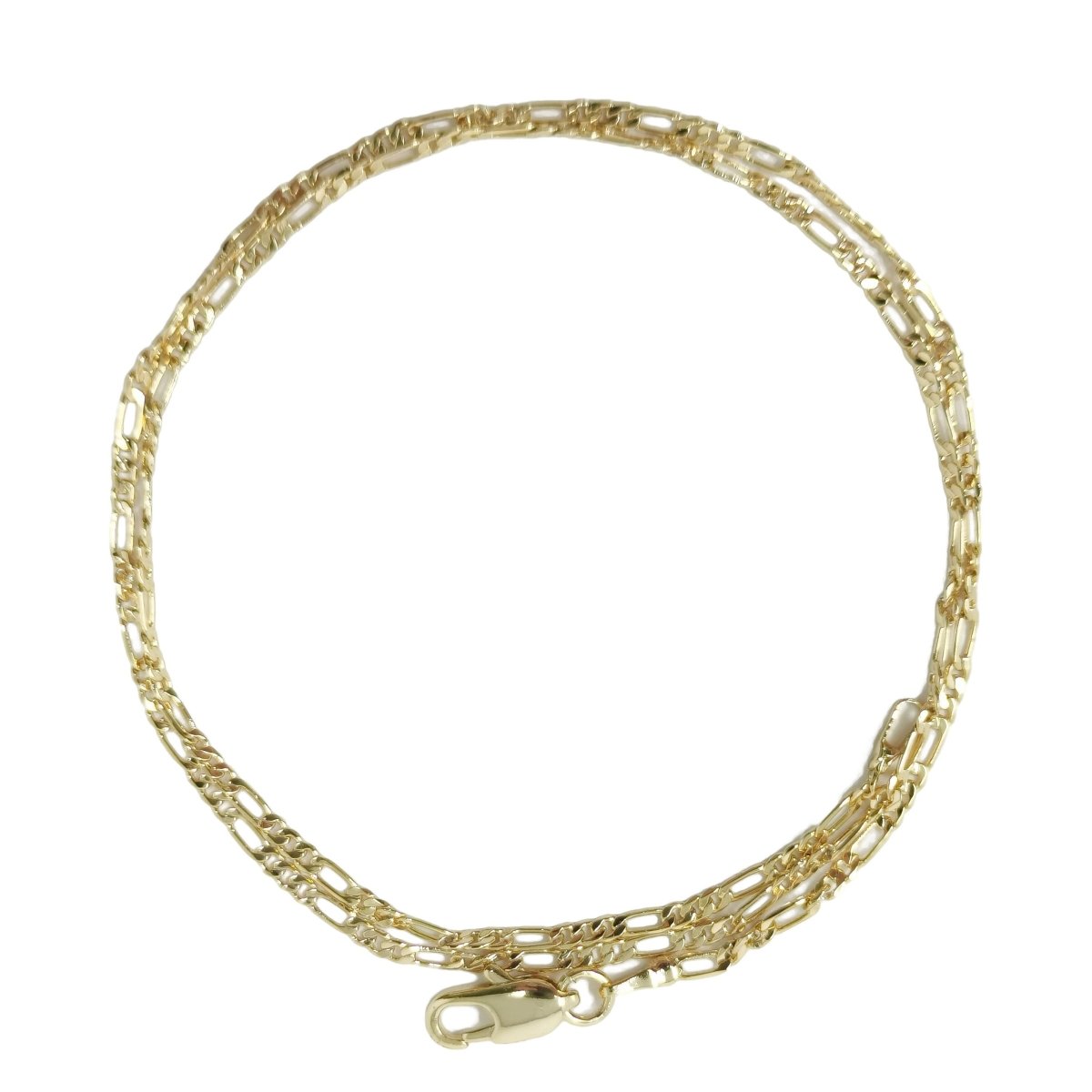 14K Gold Filled Figaro Chain Necklace, 17.8 Inches Figaro Necklace, 2mm Minimalist Gold Chain | CN-912 - DLUXCA