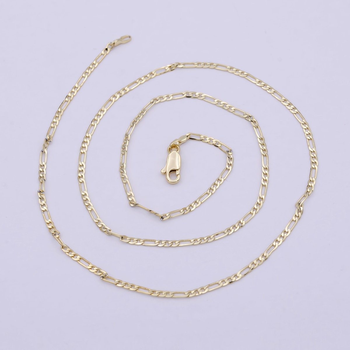14K Gold Filled Figaro Chain Necklace Lead Nickel Free 1.8mm Figaro Ready To Wear | WA-799 Clearance Pricing - DLUXCA