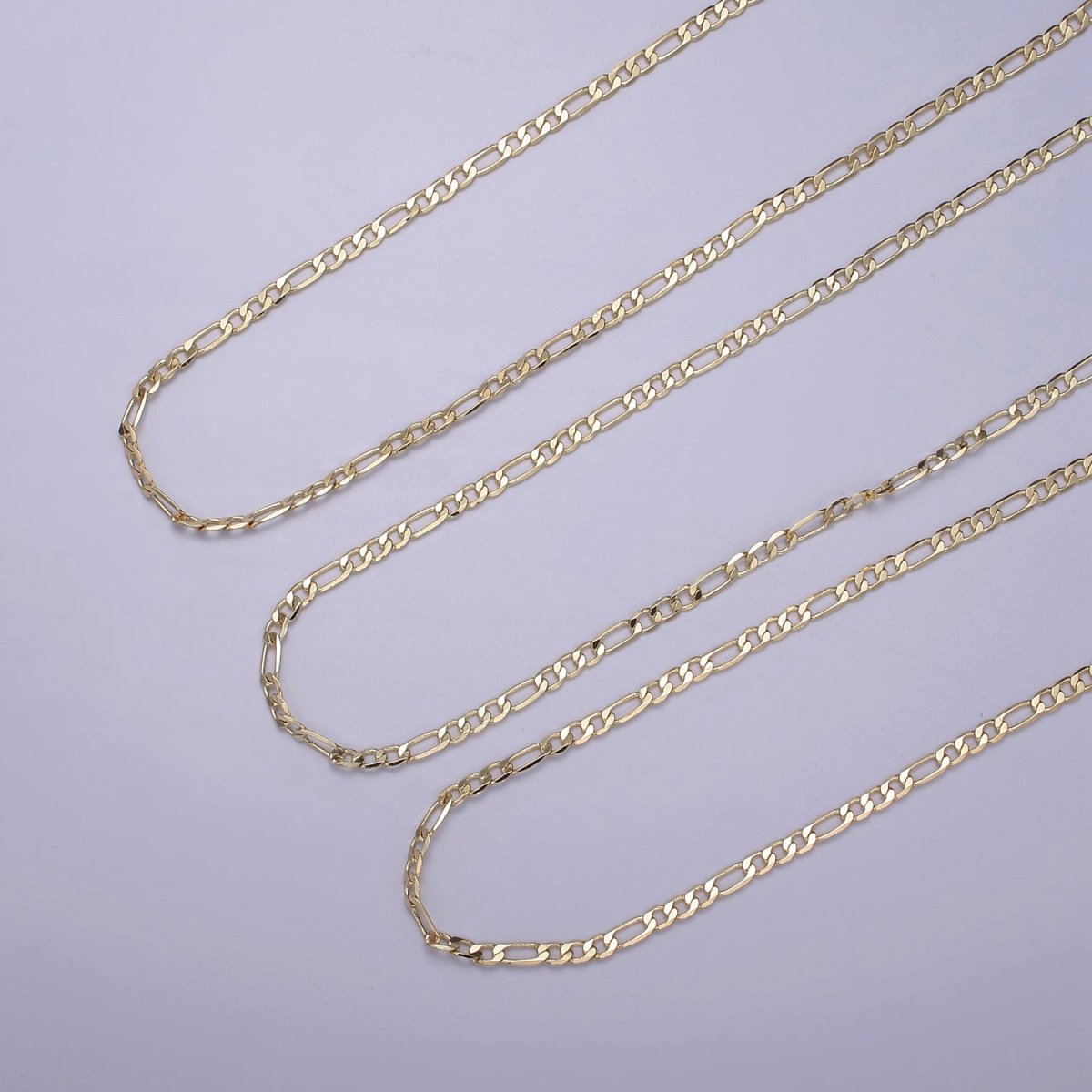 14K Gold Filled Figaro Necklace • Minimalist Necklace Chain • Unisex Figaro Chain • Figaro 16" 18" 20" Chains Ready to Wear | WA-666 WA-676 WA-677 Clearance Pricing - DLUXCA