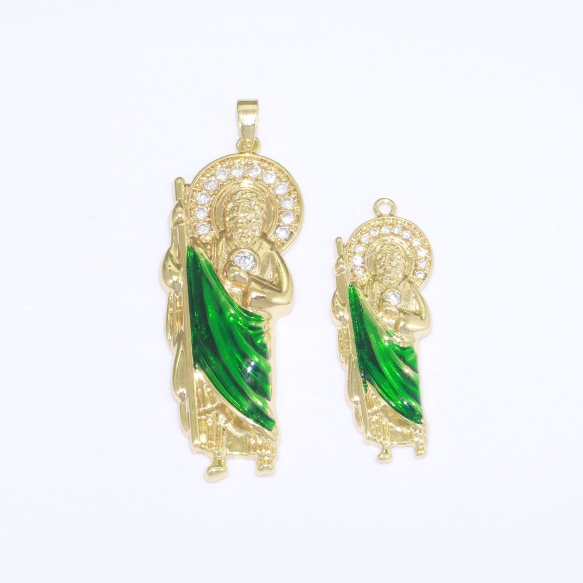 14K Gold Filled Figure San Judas Charm Saint Jude Pendant Hope Saint Pendant N-1332 - DLUXCA