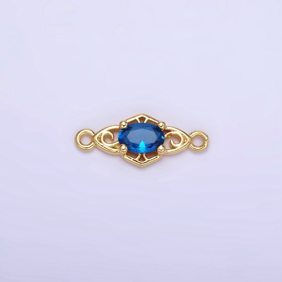 14K Gold Filled Green, Pink, Clear, Red, Blue, Purple CZ Artisan Connector | G347 - G349 - DLUXCA