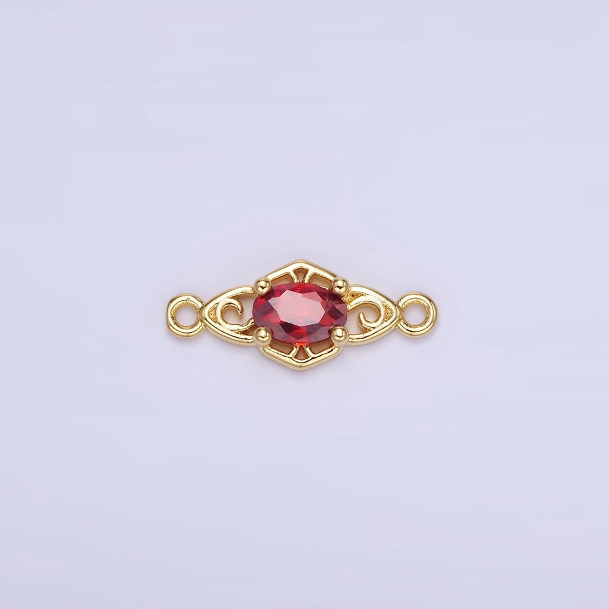 14K Gold Filled Green, Pink, Clear, Red, Blue, Purple CZ Artisan Connector | G347 - G349 - DLUXCA