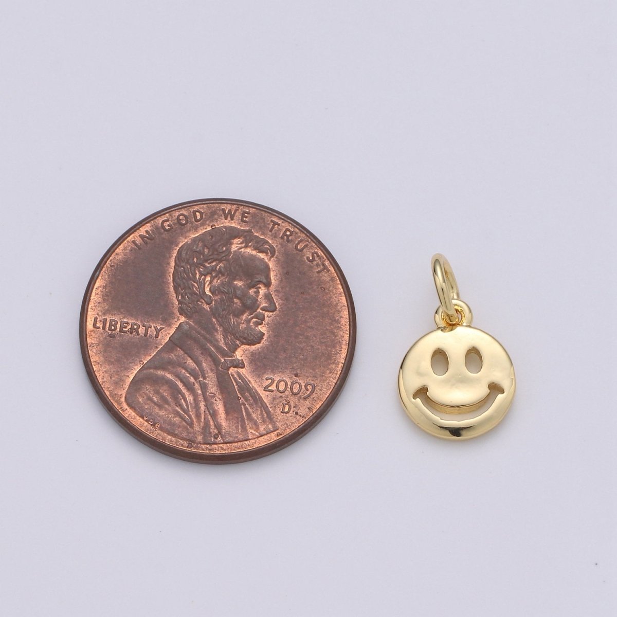 14K Gold Filled Happy Face Charm, Emoji Charm 13x8mm Gold Smile Charm Pendant Smiley Face Charms for Necklace Earring Bracelet Supply | D-651, D-697 - DLUXCA