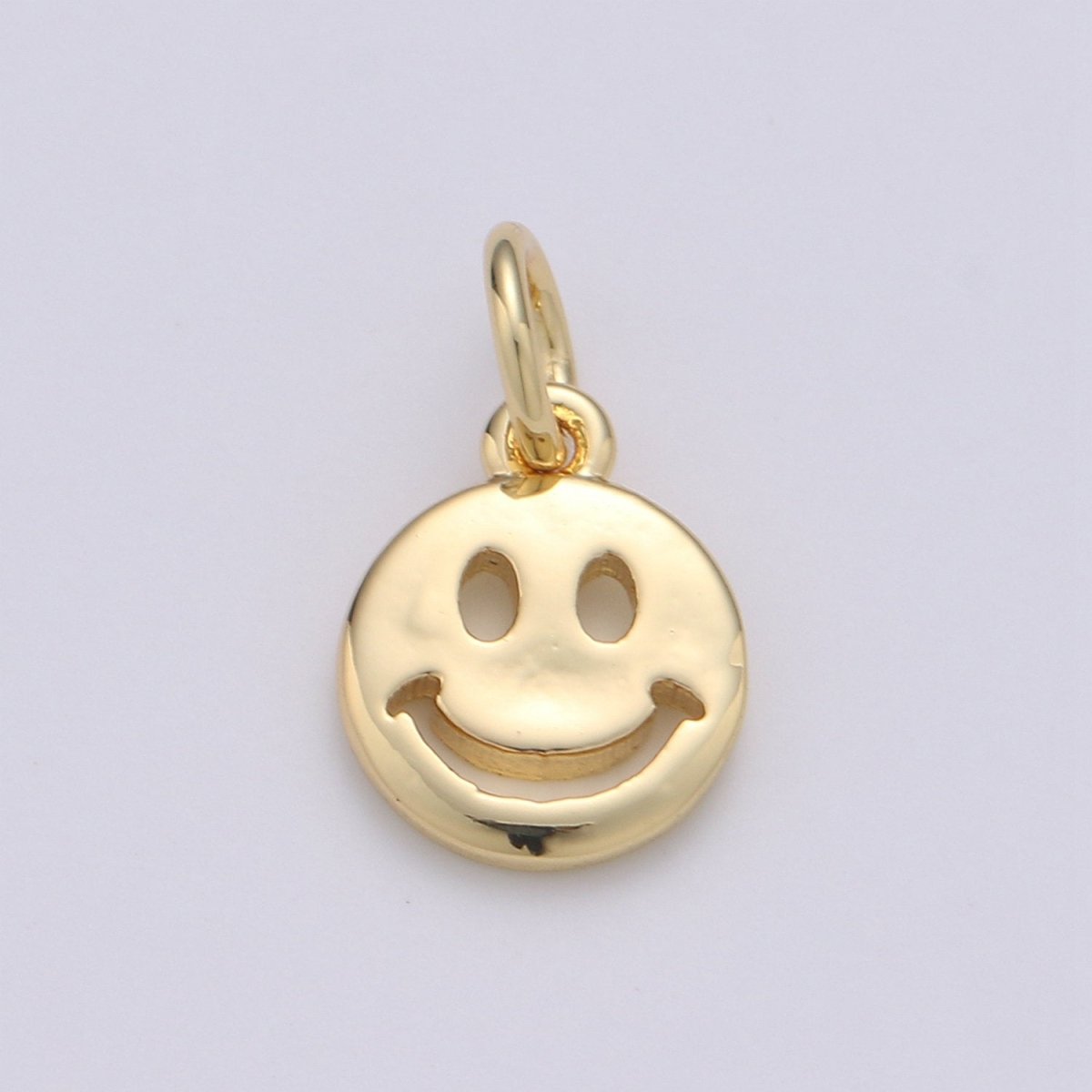 14K Gold Filled Happy Face Charm, Emoji Charm 13x8mm Gold Smile Charm Pendant Smiley Face Charms for Necklace Earring Bracelet Supply | D-651, D-697 - DLUXCA