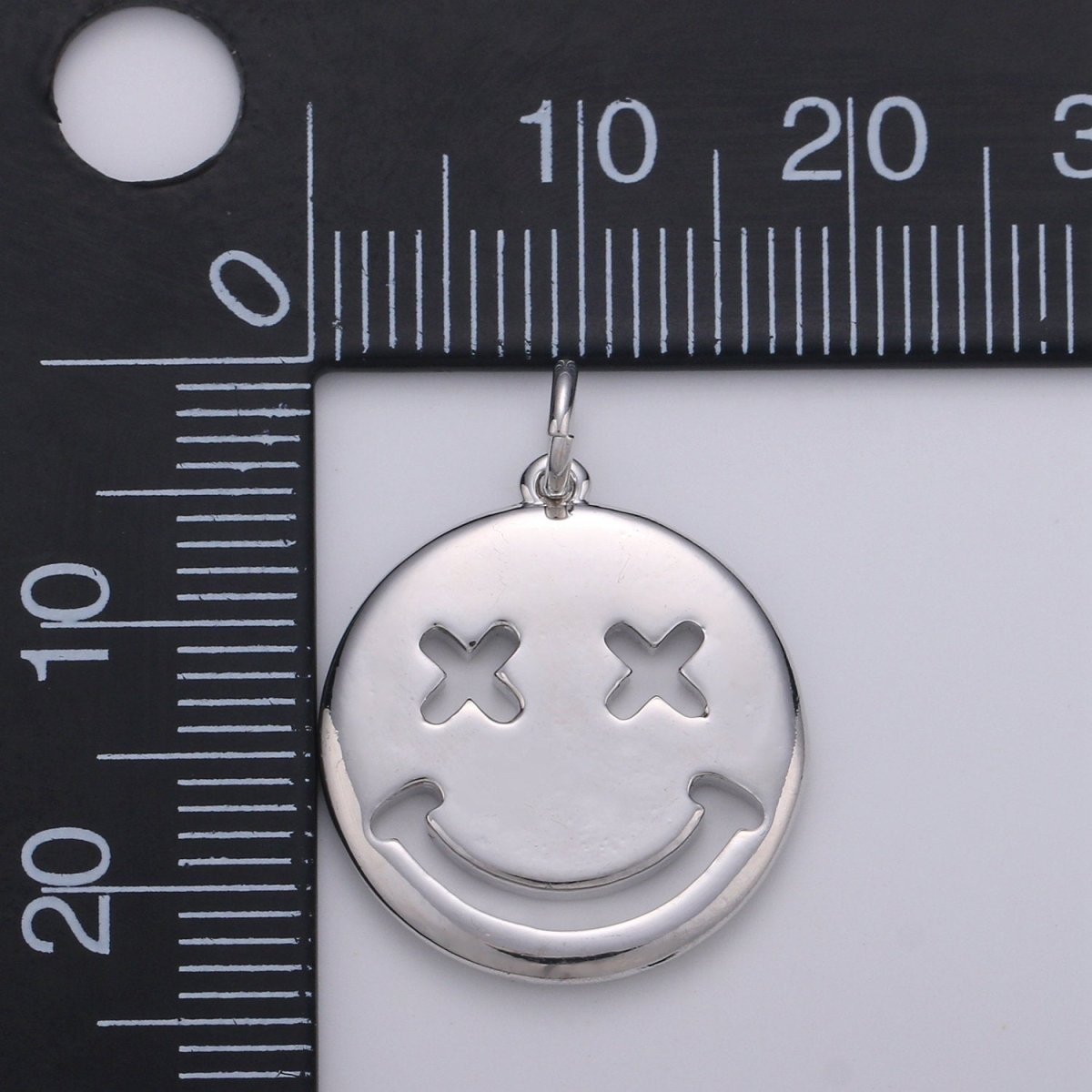 14K Gold Filled Happy Face Charm, emoji charm 24x18mm Gold Smile Charm Pendant Silver Smiley face charms Necklace Earring Bracelet Supply D-126 D-127 - DLUXCA