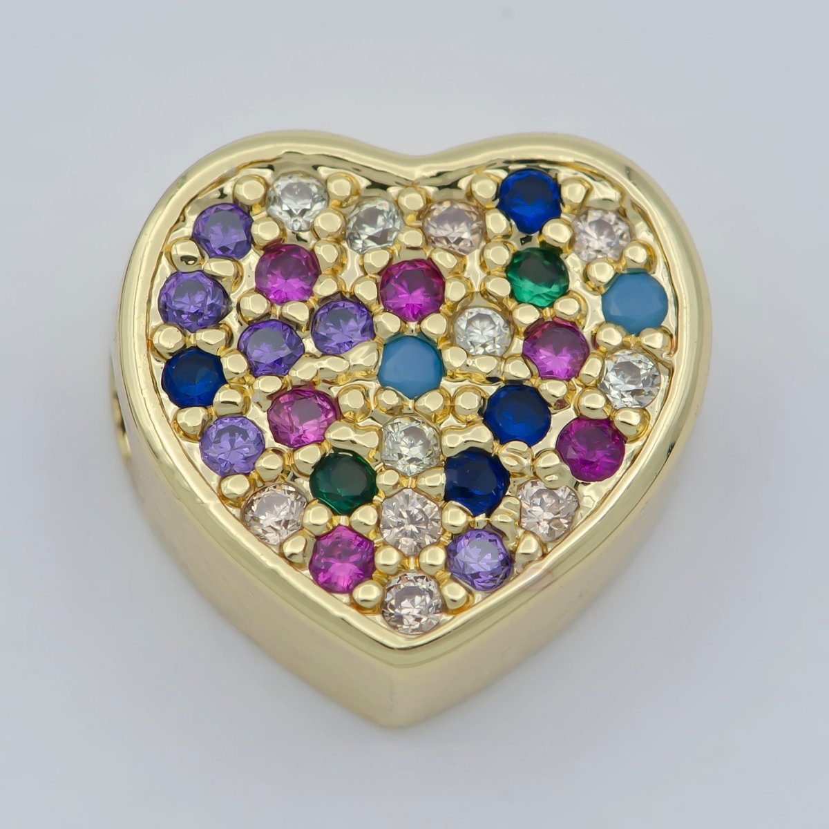 14k Gold Filled Heart Beads, Hearts Spacer Beads, Gold Bracelet Charms Rose Gold Silver Love Jewelry Supplies Component findings 10MM B-548 to B-557 - DLUXCA