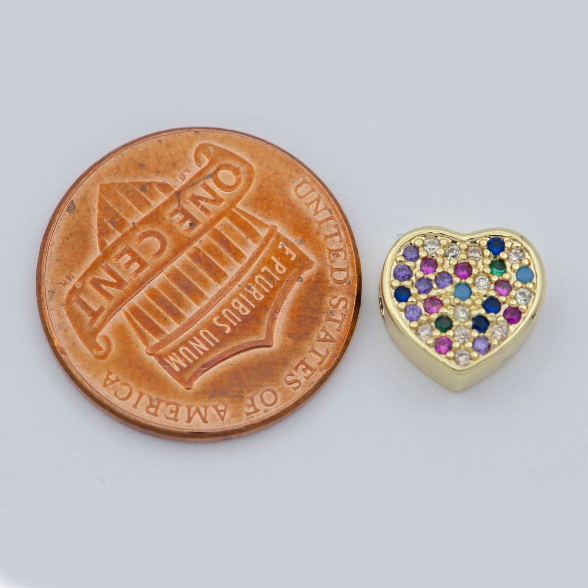 14k Gold Filled Heart Beads, Hearts Spacer Beads, Gold Bracelet Charms Rose Gold Silver Love Jewelry Supplies Component findings 10MM B-548 to B-557 - DLUXCA