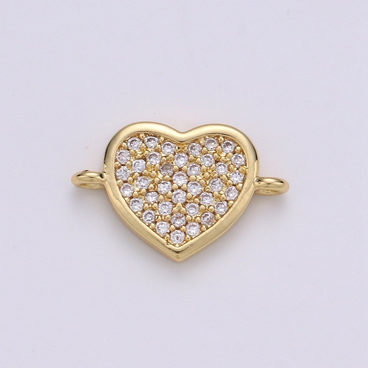 14K Gold Filled Heart Charm Connector Minimalist Cubic Purple Teal Pink Love Link Connector Necklace Bracelet Charm For Jewelry Making F-408-F-410 F-510 - DLUXCA