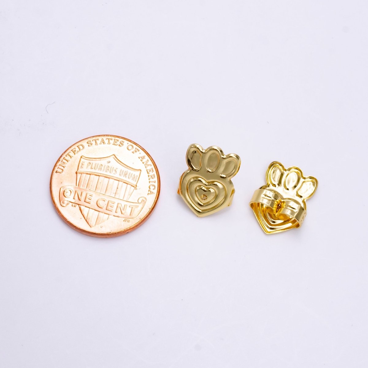 14K Gold Filled Heart Flower Lined Earrings Back Lifter Stabilizer Supply in Gold & Silver | Z-910 Z-911 - DLUXCA