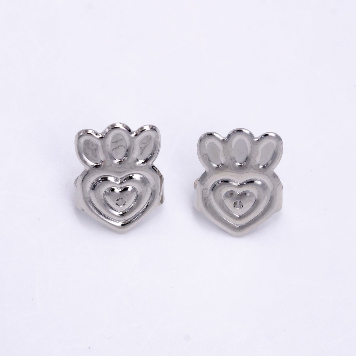 14K Gold Filled Heart Flower Lined Earrings Back Lifter Stabilizer Supply in Gold & Silver | Z-910 Z-911 - DLUXCA