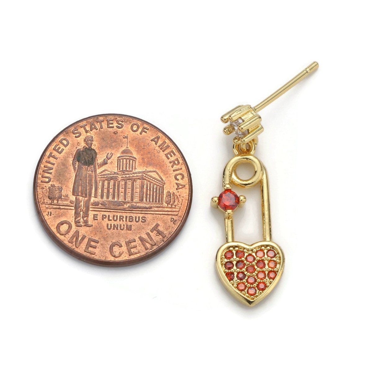 14k Gold Filled Heart Stud Earring, Earring Supplies for DIY Earring Jewelry, Earring Supply DIY Findings, Perfect for DIY Earrings K-472 - DLUXCA