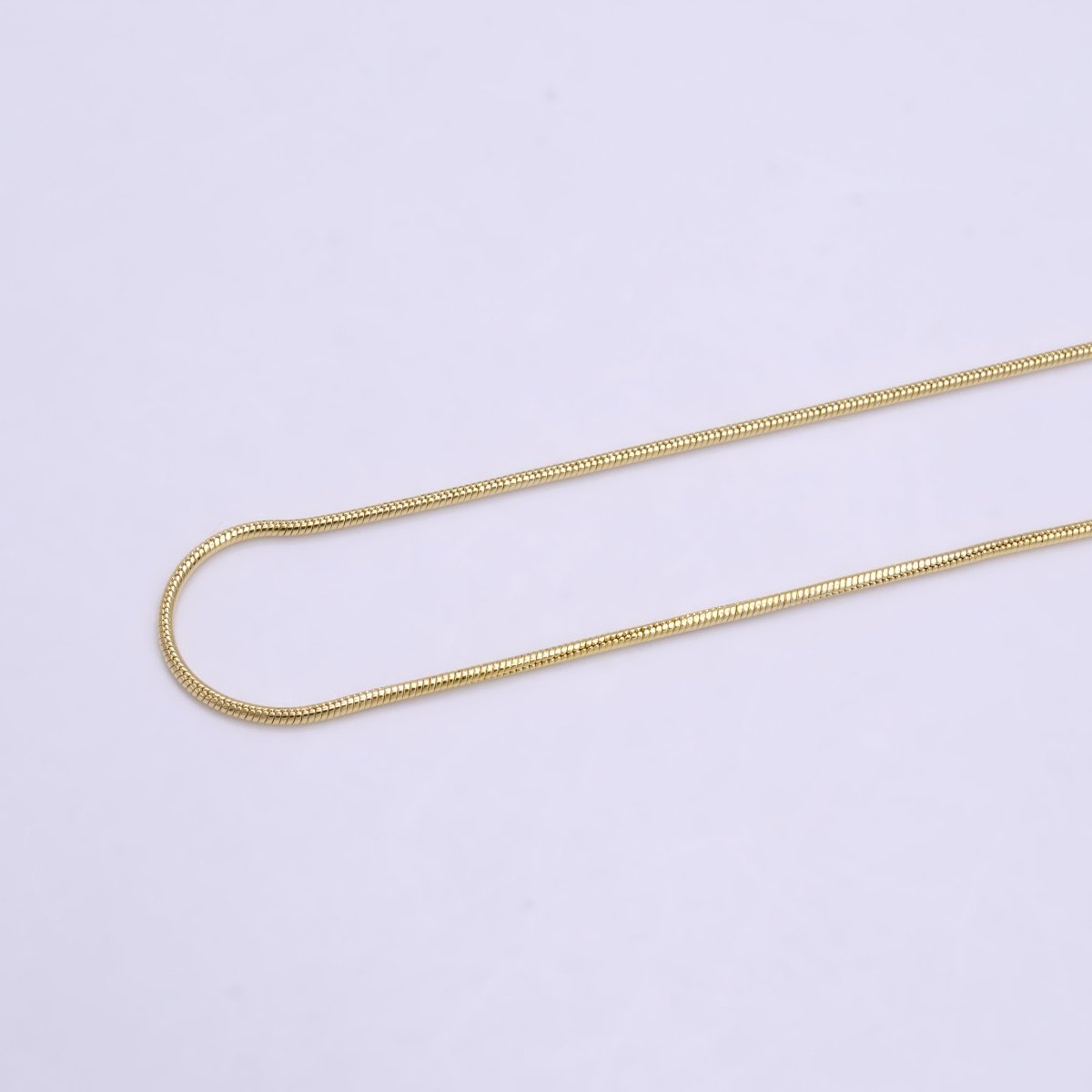 14k Gold Filled Herringbone Chain Necklace - Dainty 1mm Gold Snake Chain - 18 Inches Layering Necklace Ready To Wear w/ Lobster Clasp | WA-413 Clearance Pricing - DLUXCA