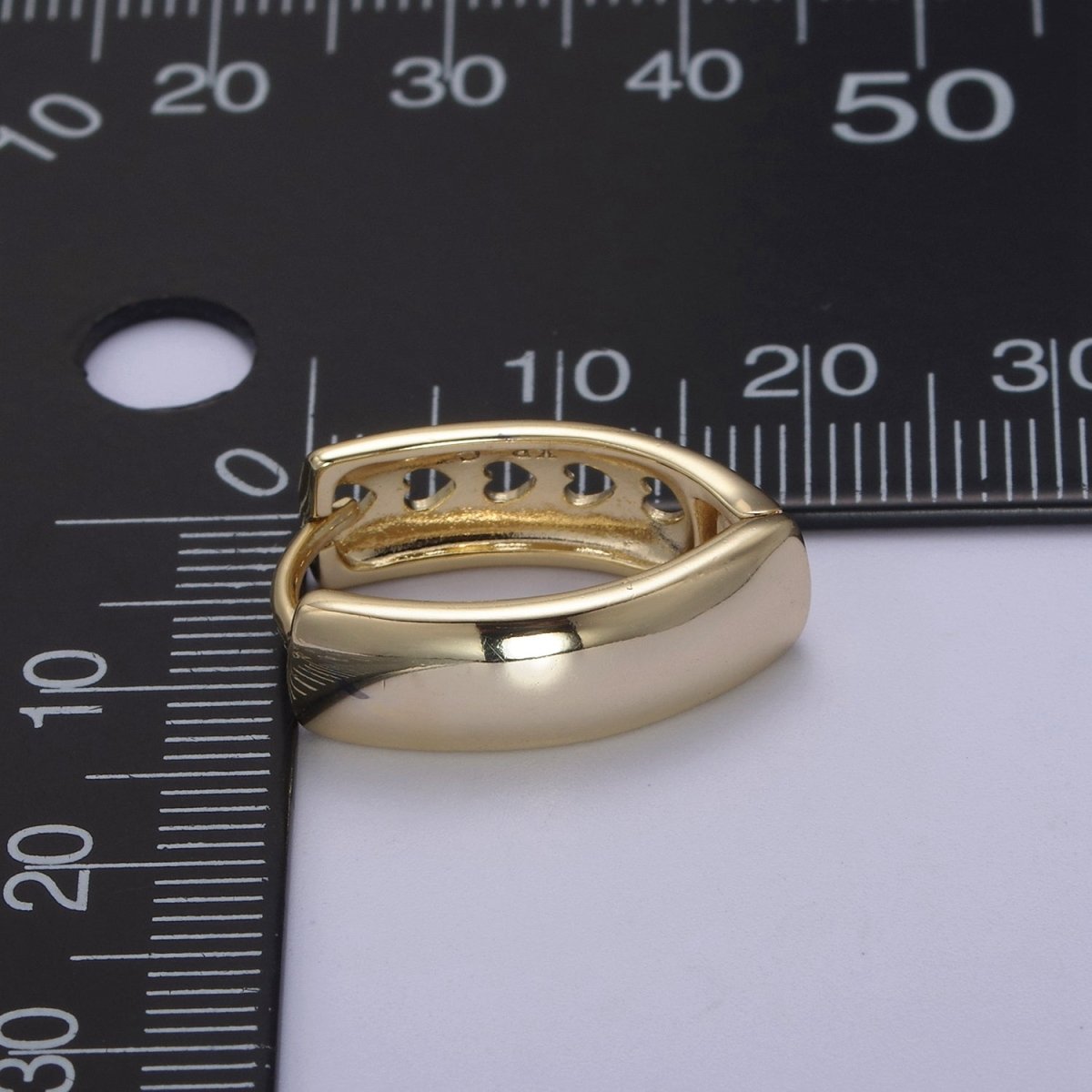 14K Gold Filled Hinged Huggie Earrings Minimalist Hoop Earrings Wholesale Jewelry T-290 - DLUXCA