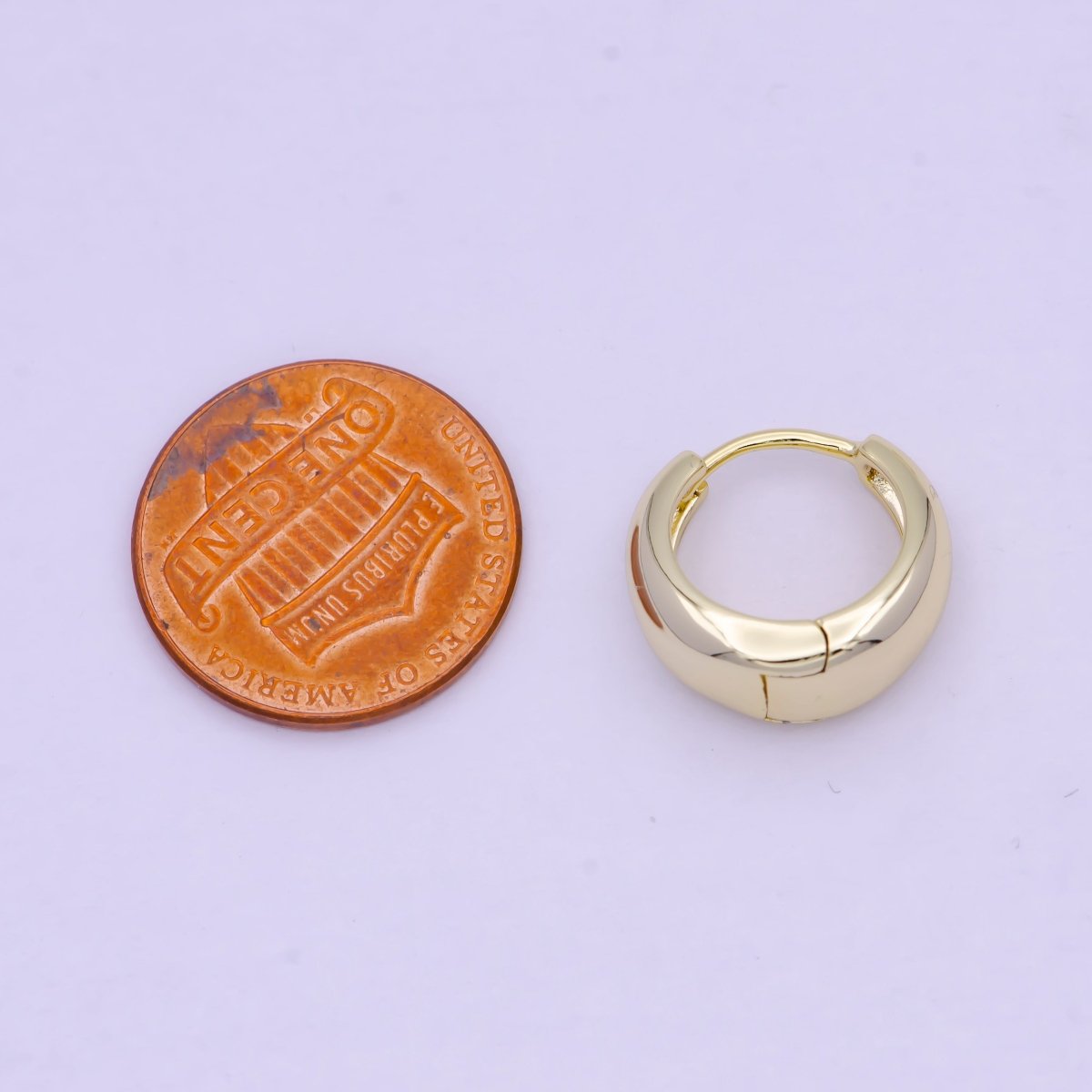 14K Gold Filled Hypoallergenic Huggie Minimalist Hoop Earrings T-135 - DLUXCA