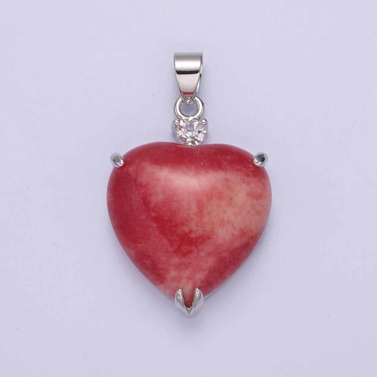 14k Gold Filled Jade Heart Pendant Puffy Heart Charm W-625~W-628 - DLUXCA
