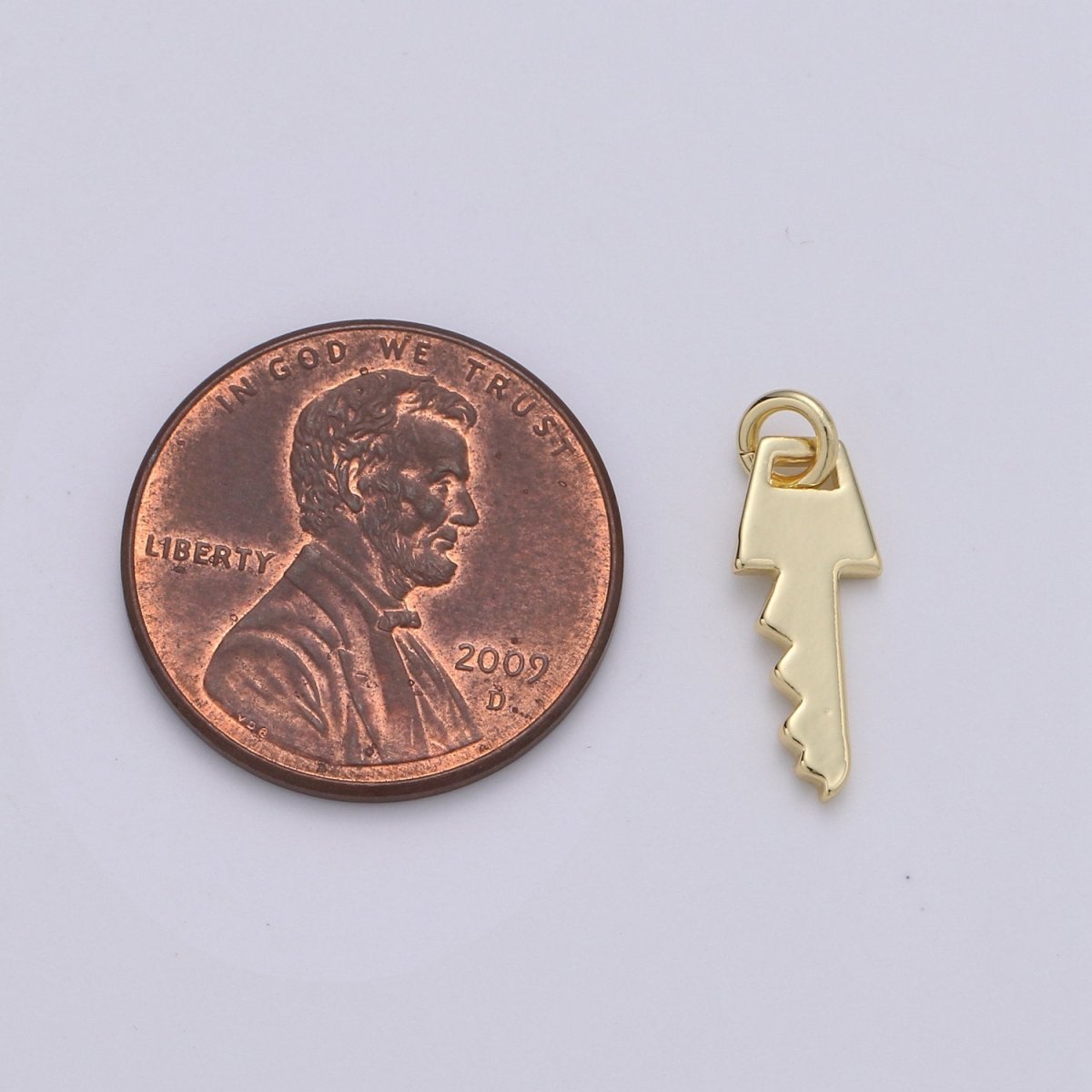 14k Gold Filled Key Pendant Charm, Dainty Key Pendant Charm, Gold Filled Lock Pendant, For Men Jewelry Making Supply D-634 - DLUXCA